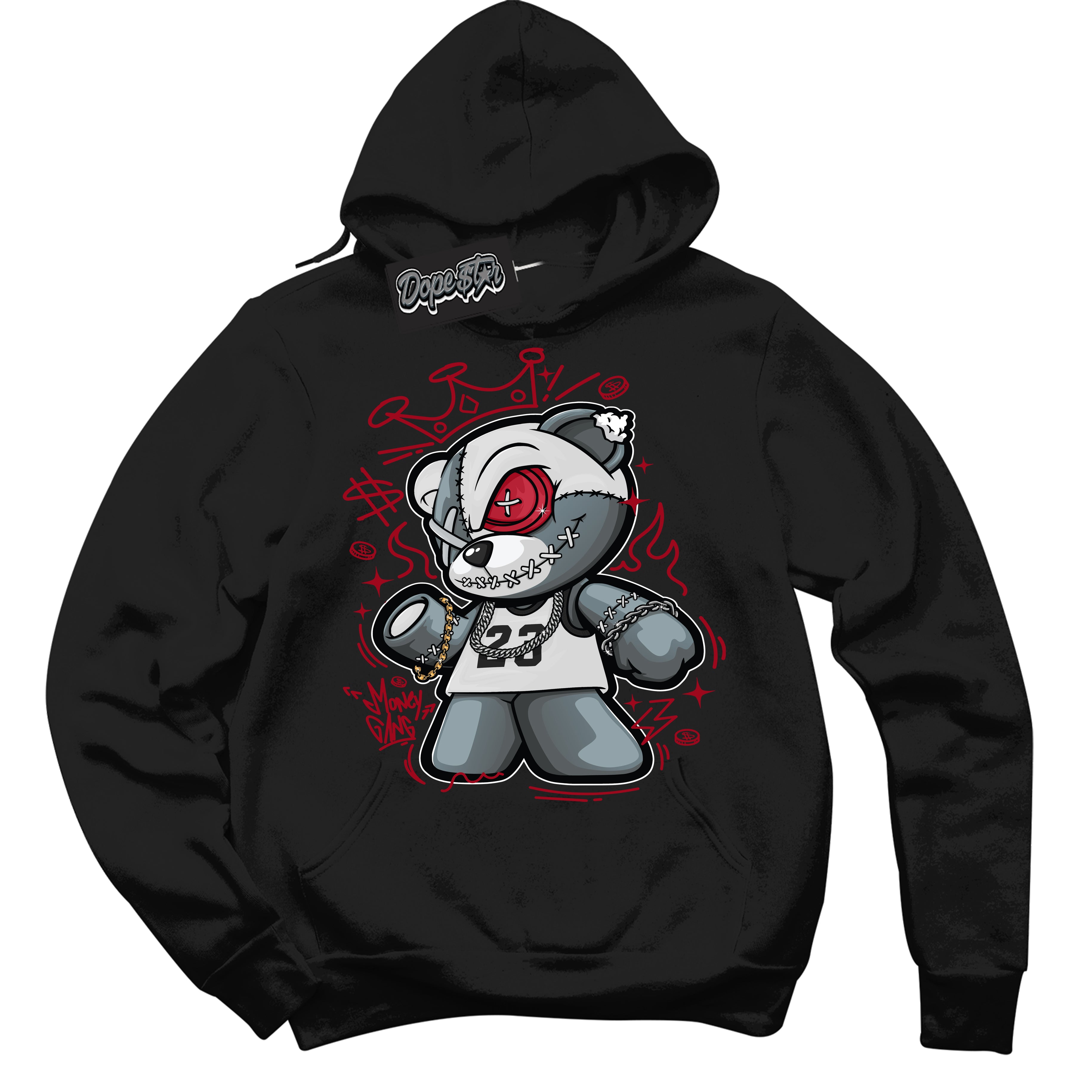 Cool Black Hoodie with “ Money Gang Bear ”  design that Perfectly Matches Pro J Pack Chicago Dunks.