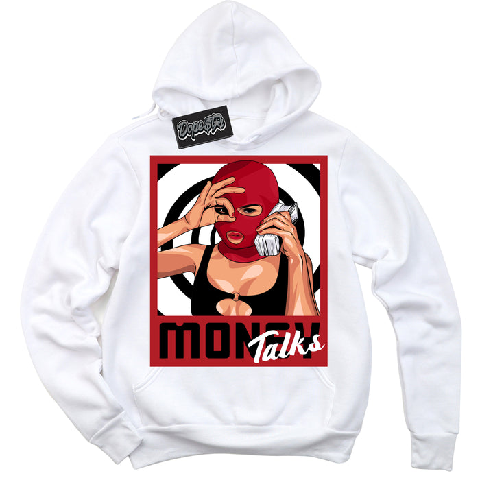Cool White Hoodie with “ Money Talks ”  design that Perfectly Matches Pro J Pack Chicago Dunks.
