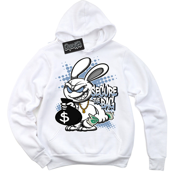 Cool White Hoodie with “ Secure The Bag ”  design that Perfectly Matches Reverse Oreo 6s Sneakers.