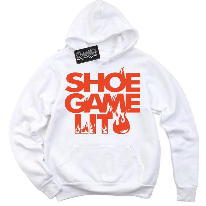 Nike Dunk Low Retro Cosmic Clay 'Shoe Game Lit' Hoodie - White Streetwear Mockup | Sneakerhead Sweatshirt Matching Nike Dunk Low Retro Cosmic Clay | Limited Edition Urban Streetwear for Sneaker Matching OOTD | Outfits that pair perfectly with your ND Low Retro Cosmic Clay | Sneakerhead Fashion Must-Have Apparel for Men and Women.