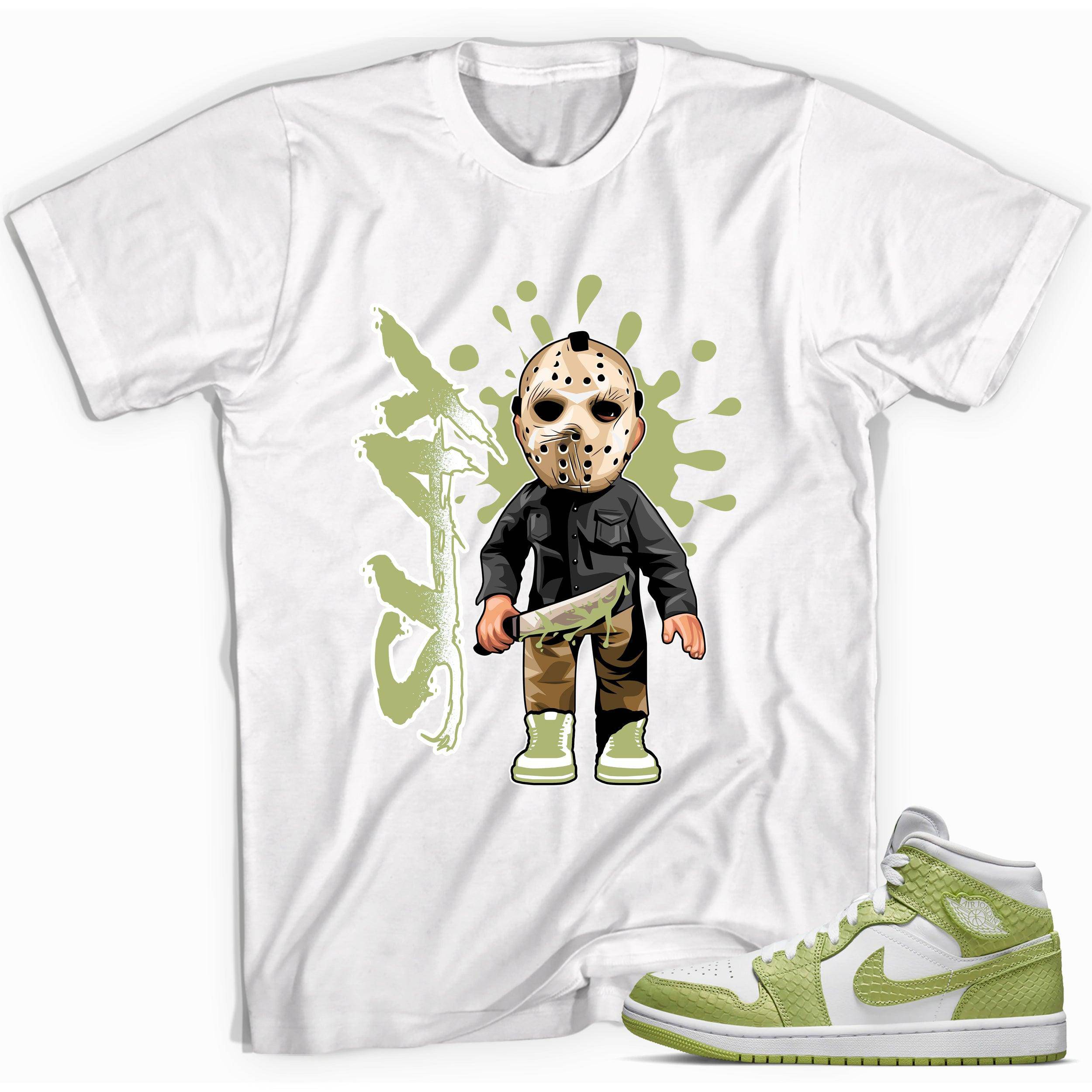 1 Mid Green Python Shirt Slay - Sneaker Shirts Outlet