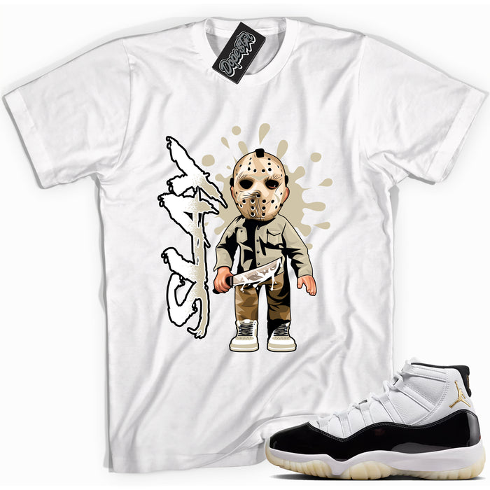 Cool White graphic tee with “ Slay ” print, that perfectly matches AIR JORDAN 11 GRATITUDE   sneakers 