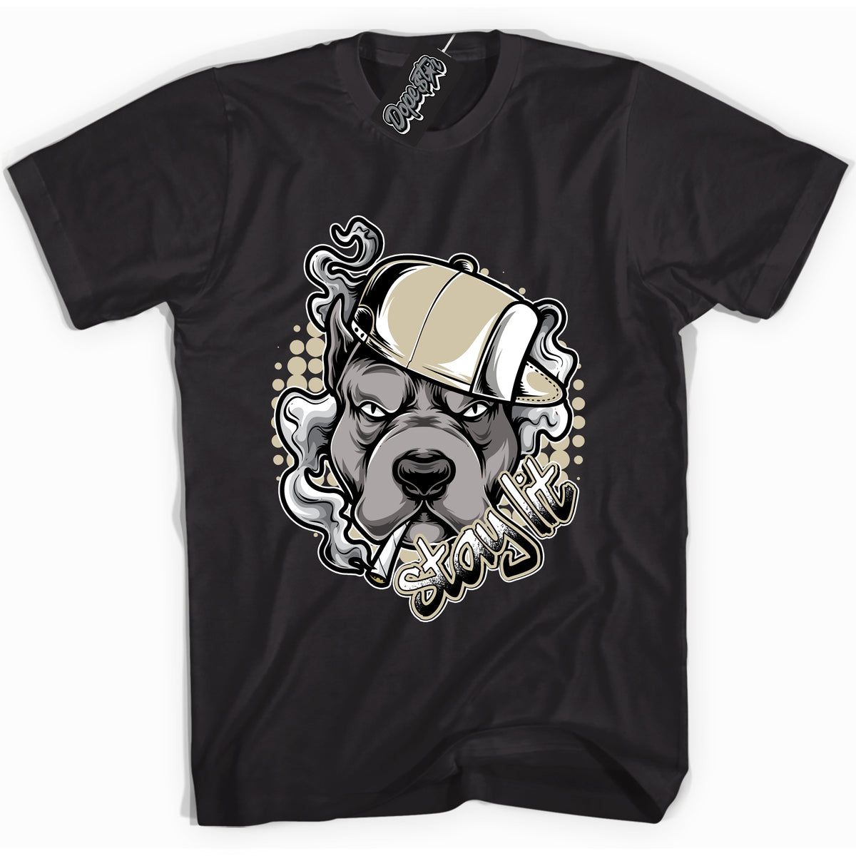 Cool Black graphic tee with “ Stay Lit ” print, that perfectly matches AIR JORDAN 11 GRATITUDE  sneakers 