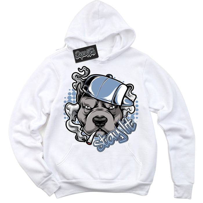 Cool White Hoodie with “ Stay Lit ”  design that Perfectly Matches Reverse Oreo 6s Sneakers.