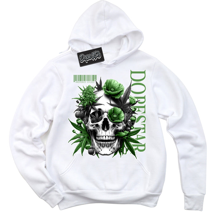 Cool White Hoodie with “ Skull Poppies ”  design that Perfectly Matches Chlorophyll 1s Sneakers.