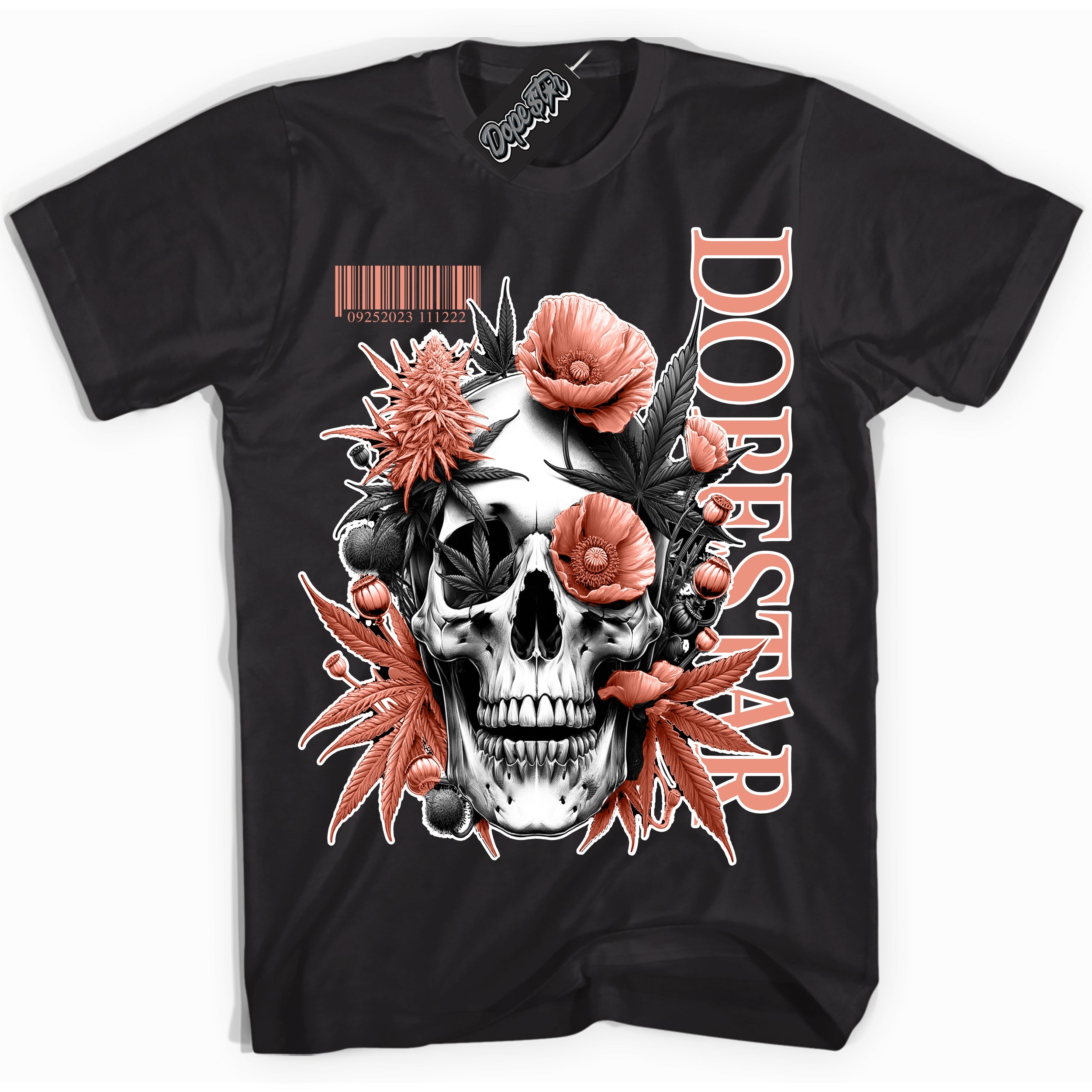 Dunk Low Light Wild Mango 'Skull Poppies' Shirt – Black Streetwear T-Shirt | Sneaker Matching Tee for Dunk Low Light Wild Mango | Urban Fashion for Skull Poppies | Men's & Women's Streetwear Outfit by Sneaker Shirts Outlet.