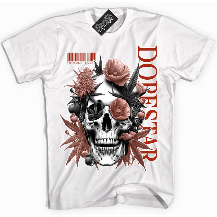 Cool White Shirt with “ Skull Poppies” design that perfectly matches Red Stardust Sneakers.