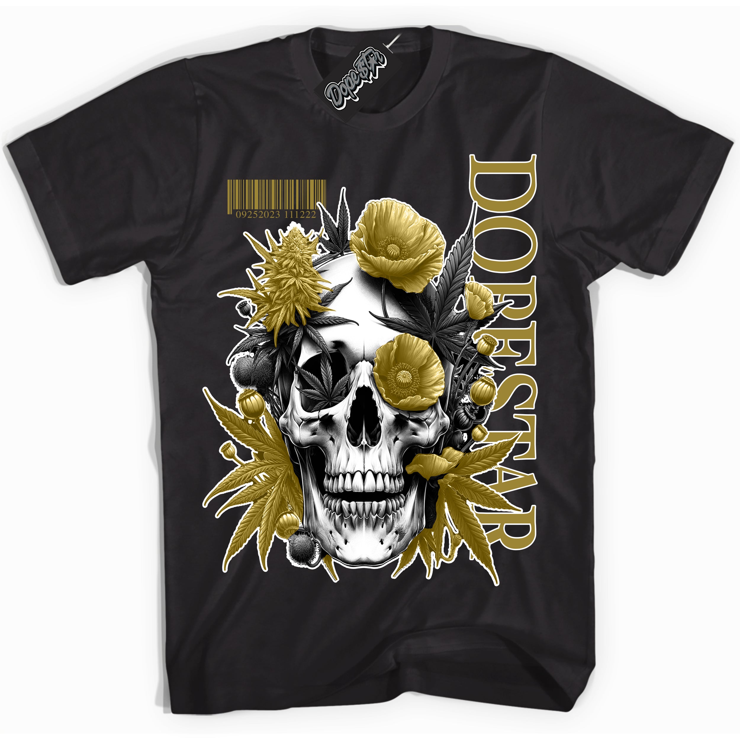 Cool Black Shirt with “ Skull Poppies” design that perfectly matches Pacific Moss Sneakers.