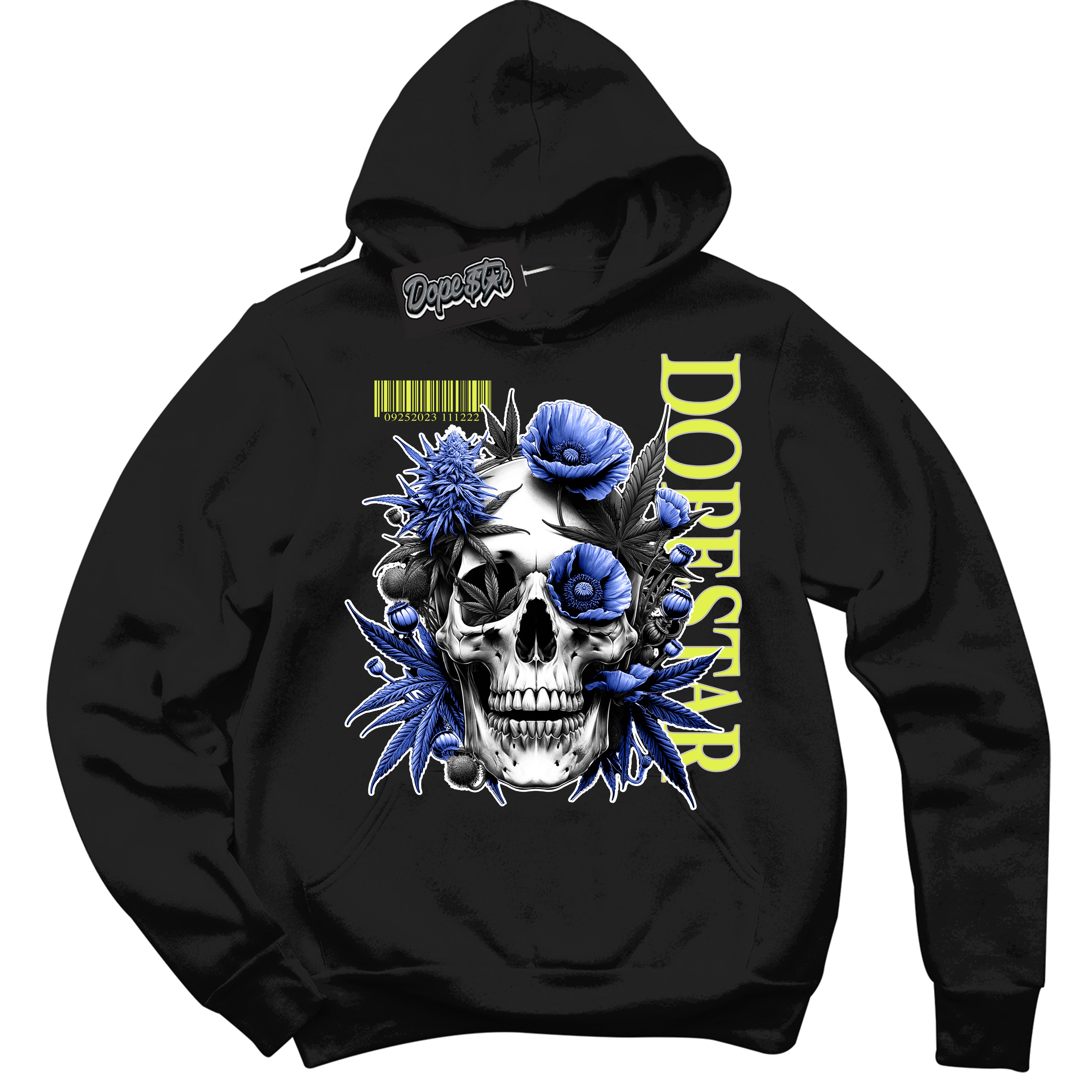 Cool Black Hoodie with “ Skull Poppies ”  design that Perfectly Matches 86 Air Max Day 1s Sneakers.
