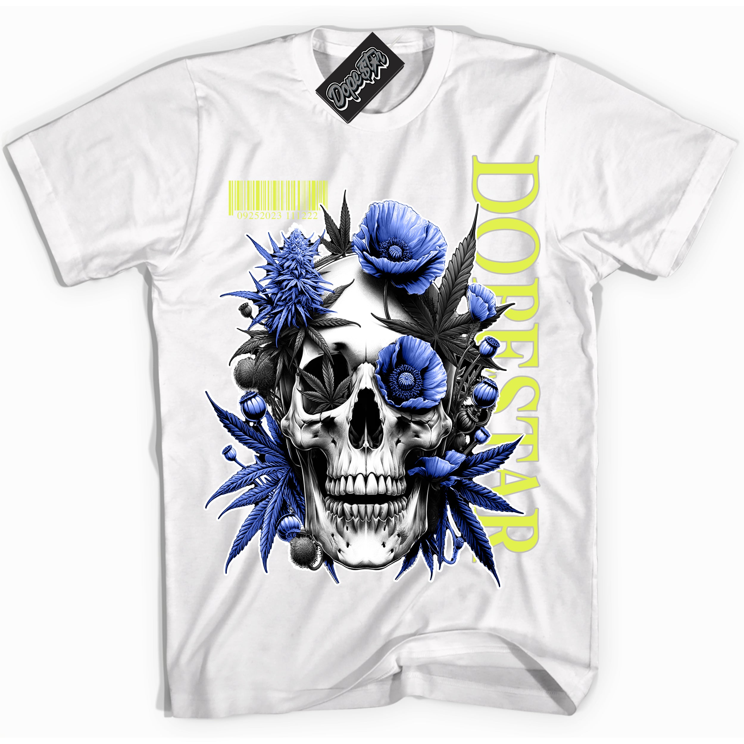 Cool White Shirt with “ Skull Poppies” design that perfectly matches 86 Air Max Day 1s Sneakers.