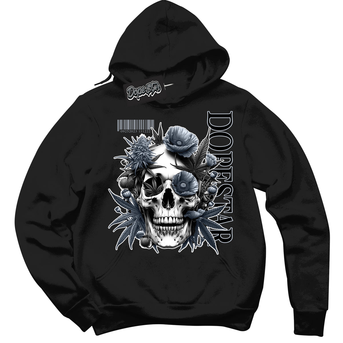 Cool Black Hoodie with “ Skull Poppies ”  design that Perfectly Matches The KAWS X Sky High Farm 1s Sneakers.