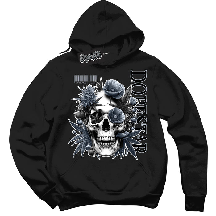 Cool Black Hoodie with “ Skull Poppies ”  design that Perfectly Matches The KAWS X Sky High Farm 1s Sneakers.