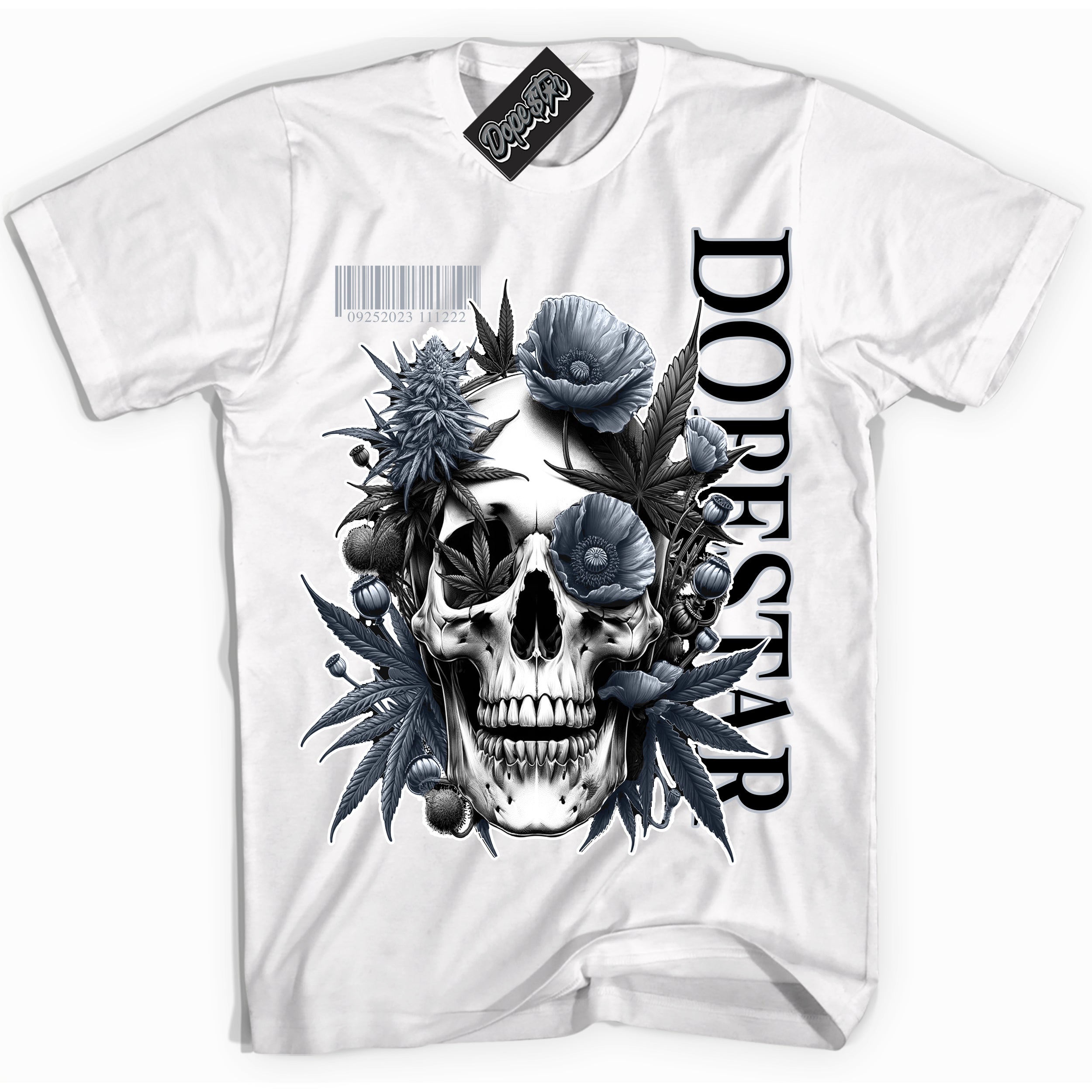 Cool White Shirt with “ Skull Poppies” design that perfectly matches The KAWS X Sky High Farm 1s Sneakers.