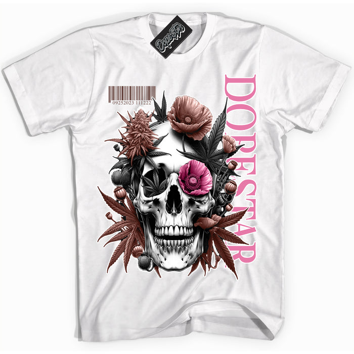 Cool White Shirt with “ Skull Poppies” design that perfectly matches Smokey Mauve Sneakers.
