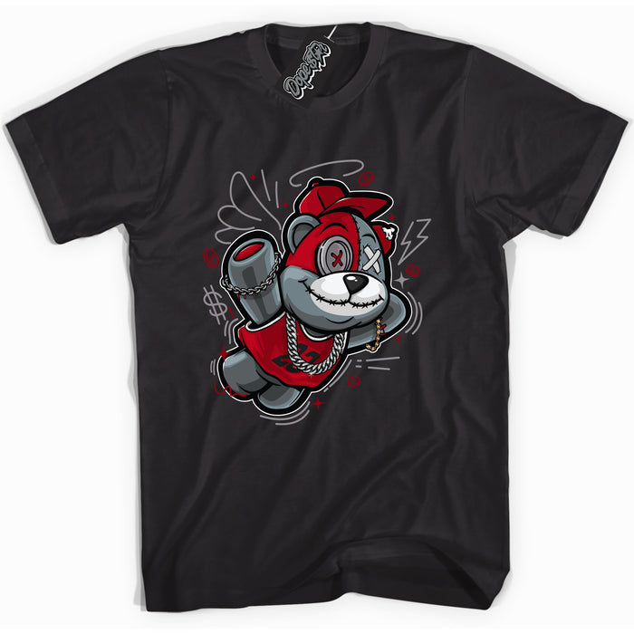 Cool Black Shirt with “ Slam Dunk Bear” design that perfectly matches Bred Reimagined 4s Jordans.