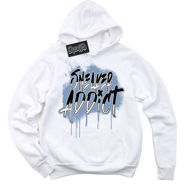 Cool White Hoodie with “ Sneaker Addict ”  design that Perfectly Matches Reverse Oreo 6s Sneakers.