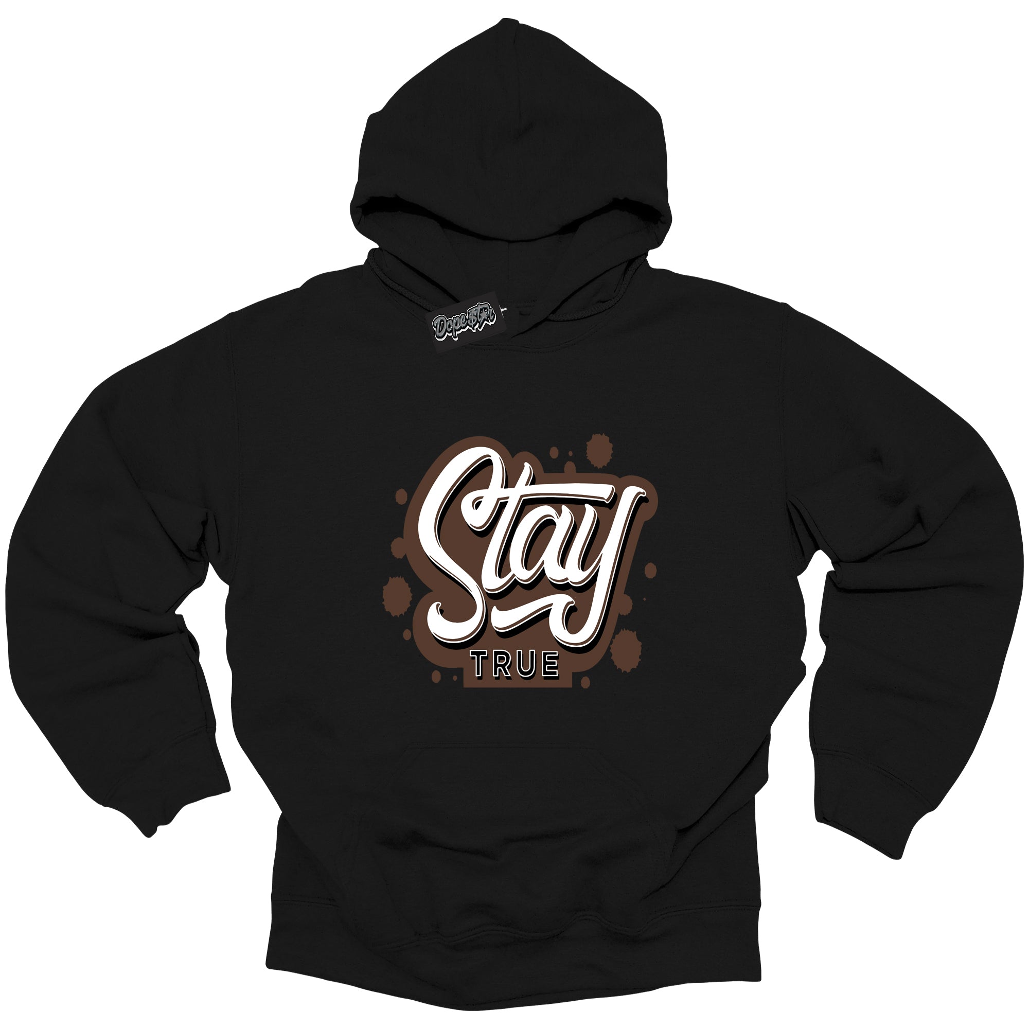 Cool Black Graphic DopeStar Hoodie with “ Stay True “ print, that perfectly matches Palomino 1s sneakers