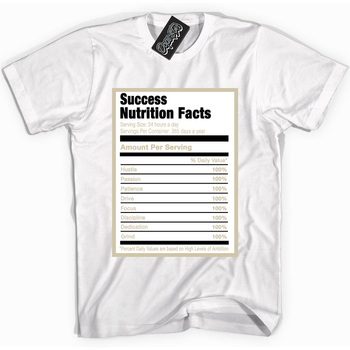 Cool White Shirt with “ Success Nutrition” design that perfectly matches Gratitude 11s Sneakers.