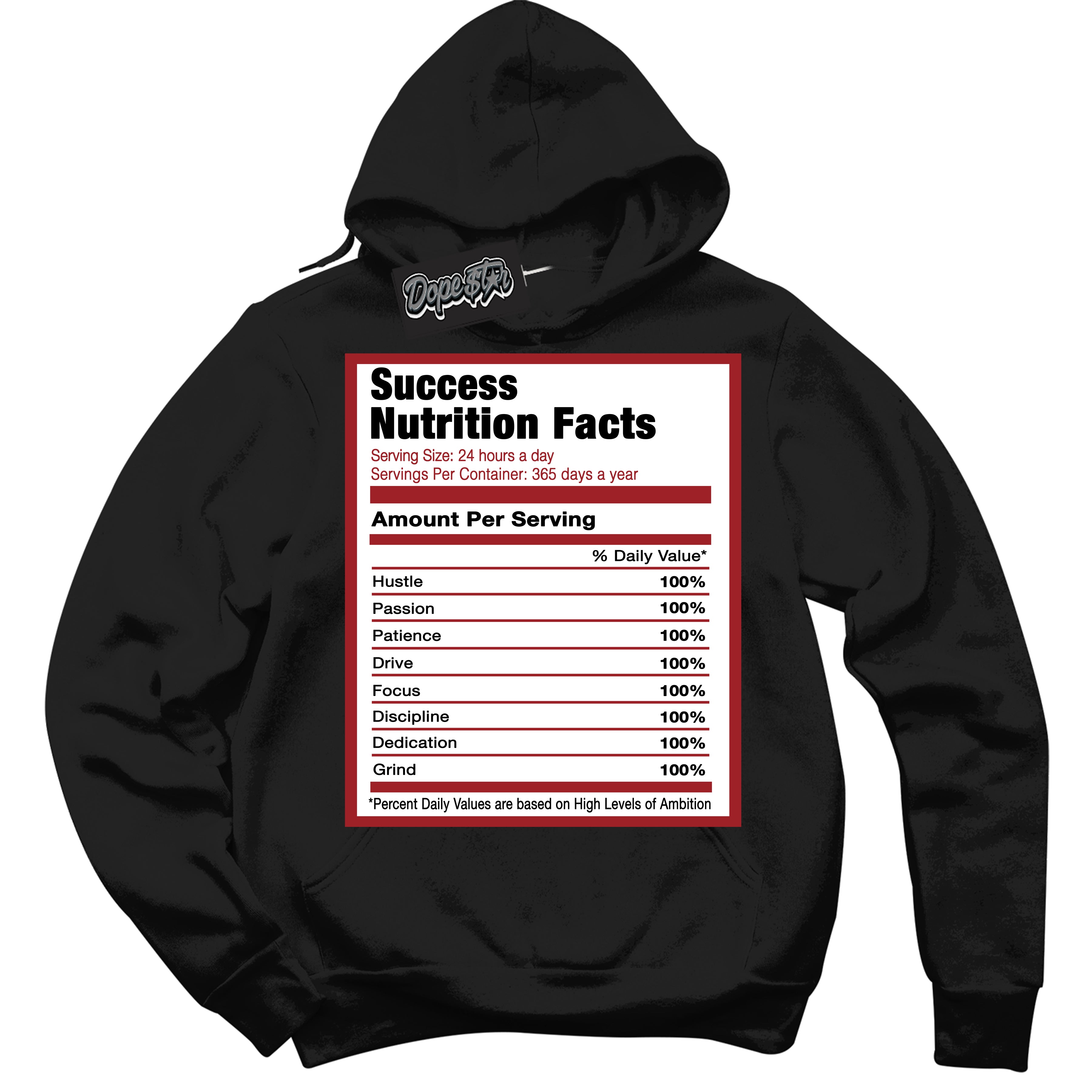 Cool Black Hoodie With “ Success Nutrition “ Design That Perfectly Matches Lost And Found 1s Sneakers
