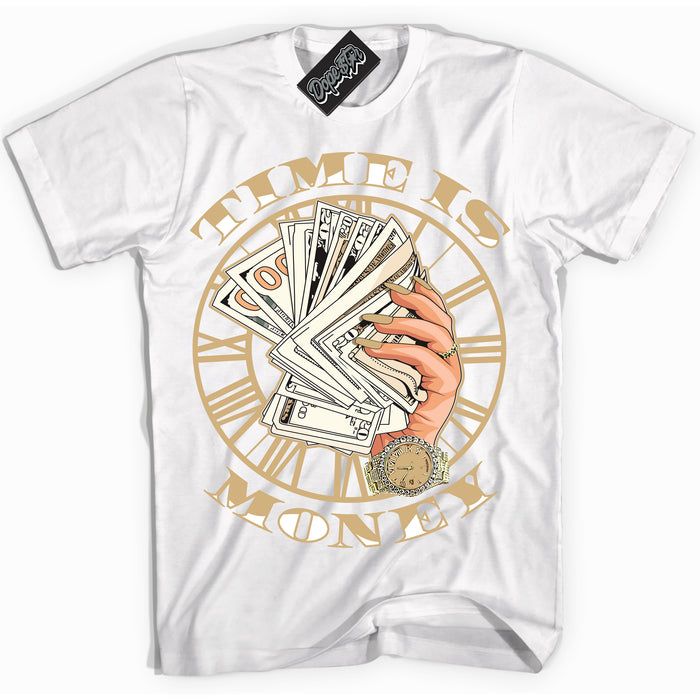 Jordan MVP White Metallic Gold ‘Time Is Money’ – White Streetwear T-Shirt | Sneaker Matching shirt for Jordan MVP White Metallic Gold | Men's and Women's Streetwear Graphic Tee by Sneaker Shirts Outlet.
