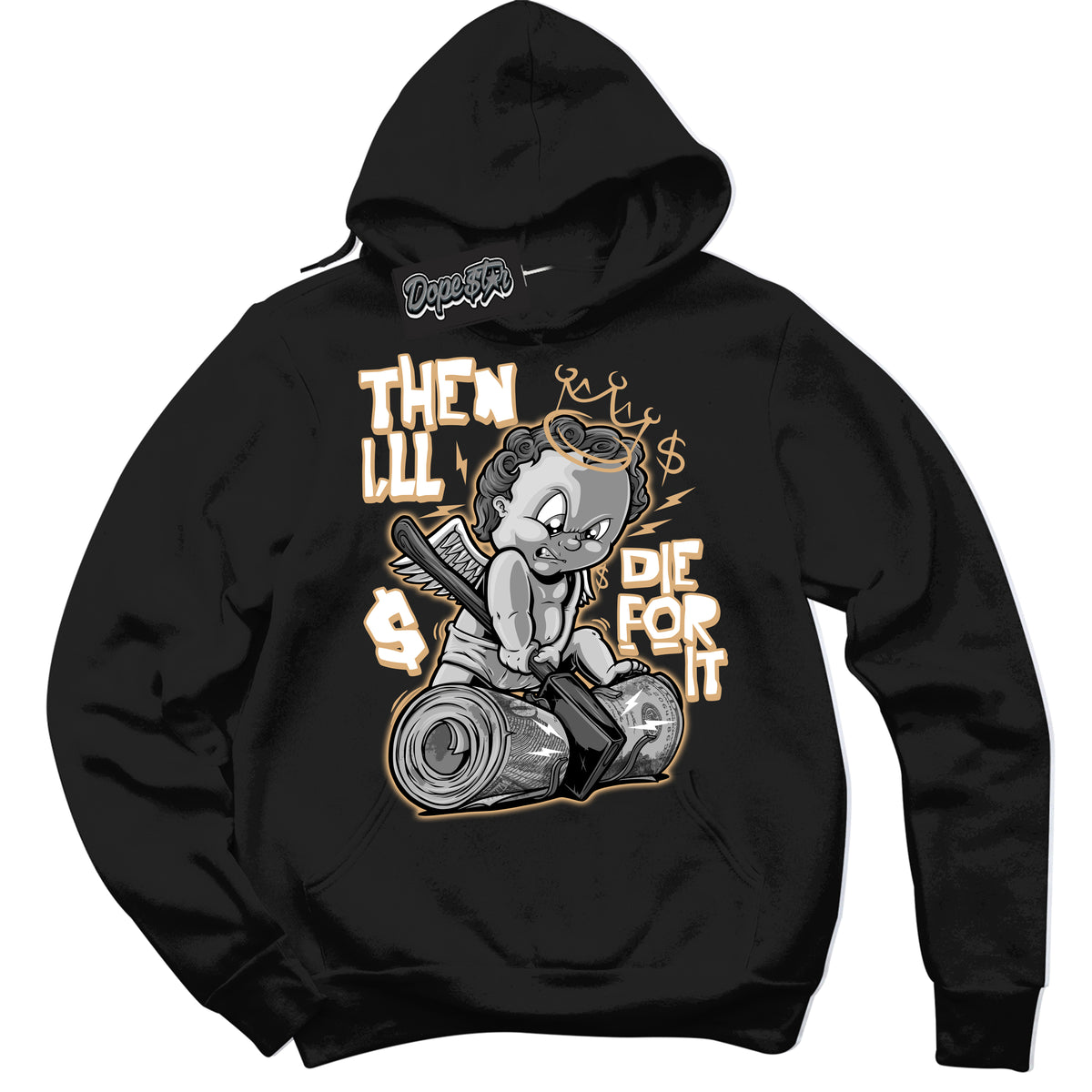 Jordan MVP White Metallic Gold ‘Then I'll’ – Black Streetwear Hoodie | Sneaker Matching sweatshirt for Jordan MVP White Metallic Gold | Men's and Women's Streetwear Graphic Hoodie by Sneaker Shirts Outlet
