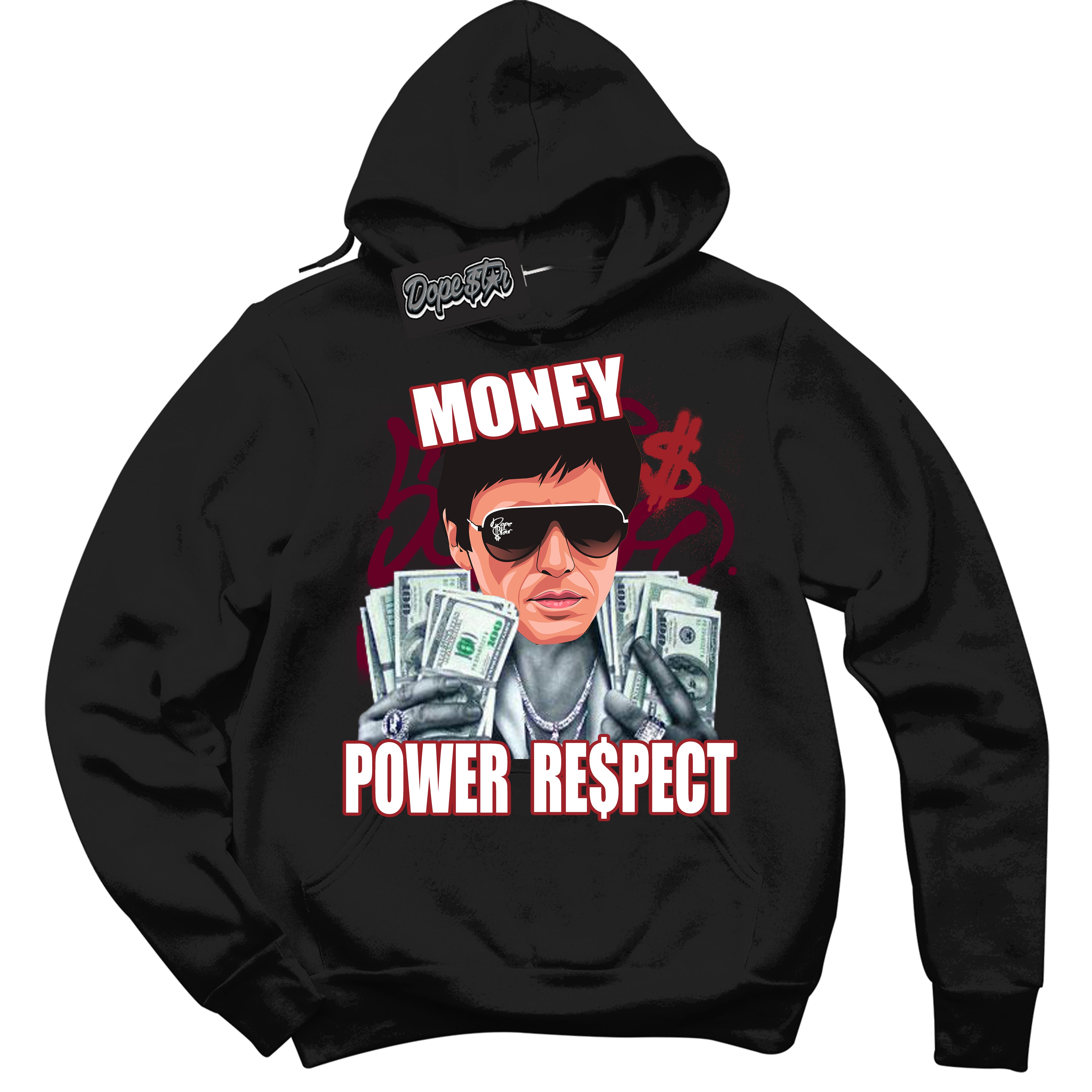 Cool Black Hoodie With “ Tony Montana “ Design That Perfectly Matches Lost And Found 1s Sneakers