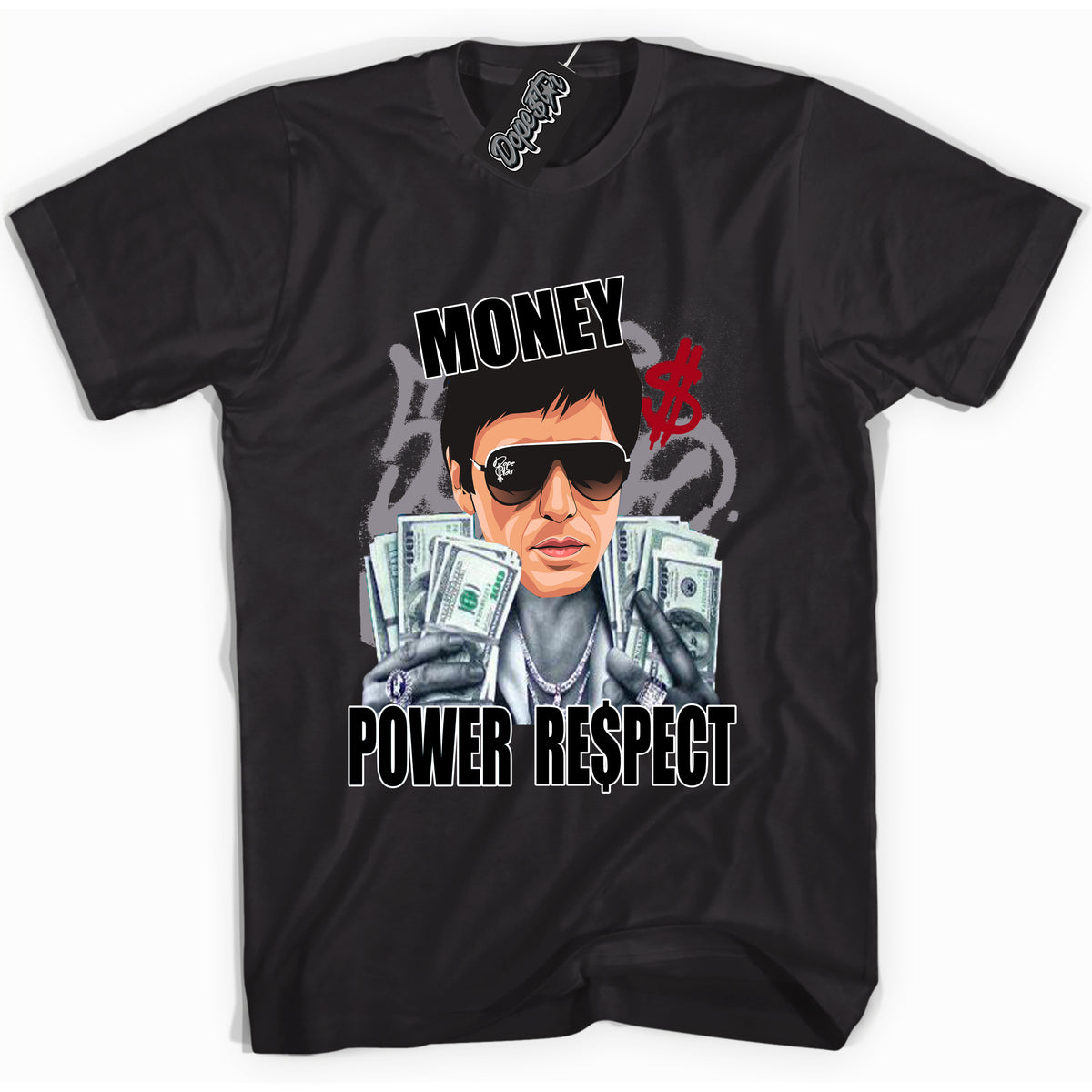 Cool Black Shirt with “ Tony Montana” design that perfectly matches Bred Reimagined 4s Jordans.