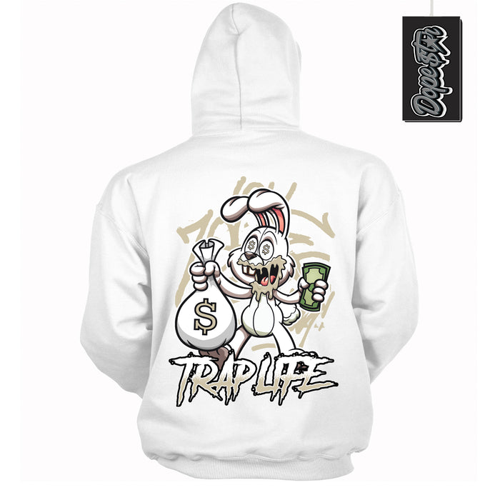 Cool White Hoodie with “ Trust No One Heart ”  design that Perfectly Matches Gratitude 11s Sneakers.