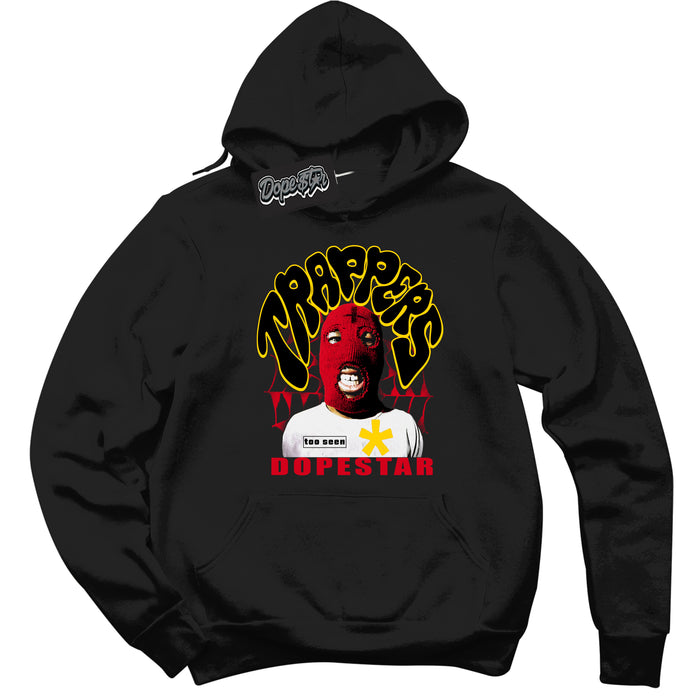 Black “Trappers” Hoodie by Dope Star Brand®, styled to match Quai 54 1s sneakers