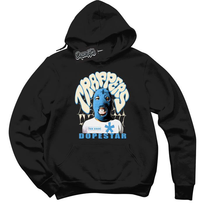 Black “Trappers” Hoodie by Dope Star Brand®, styled to match UNC Reimagined 1s sneakers
