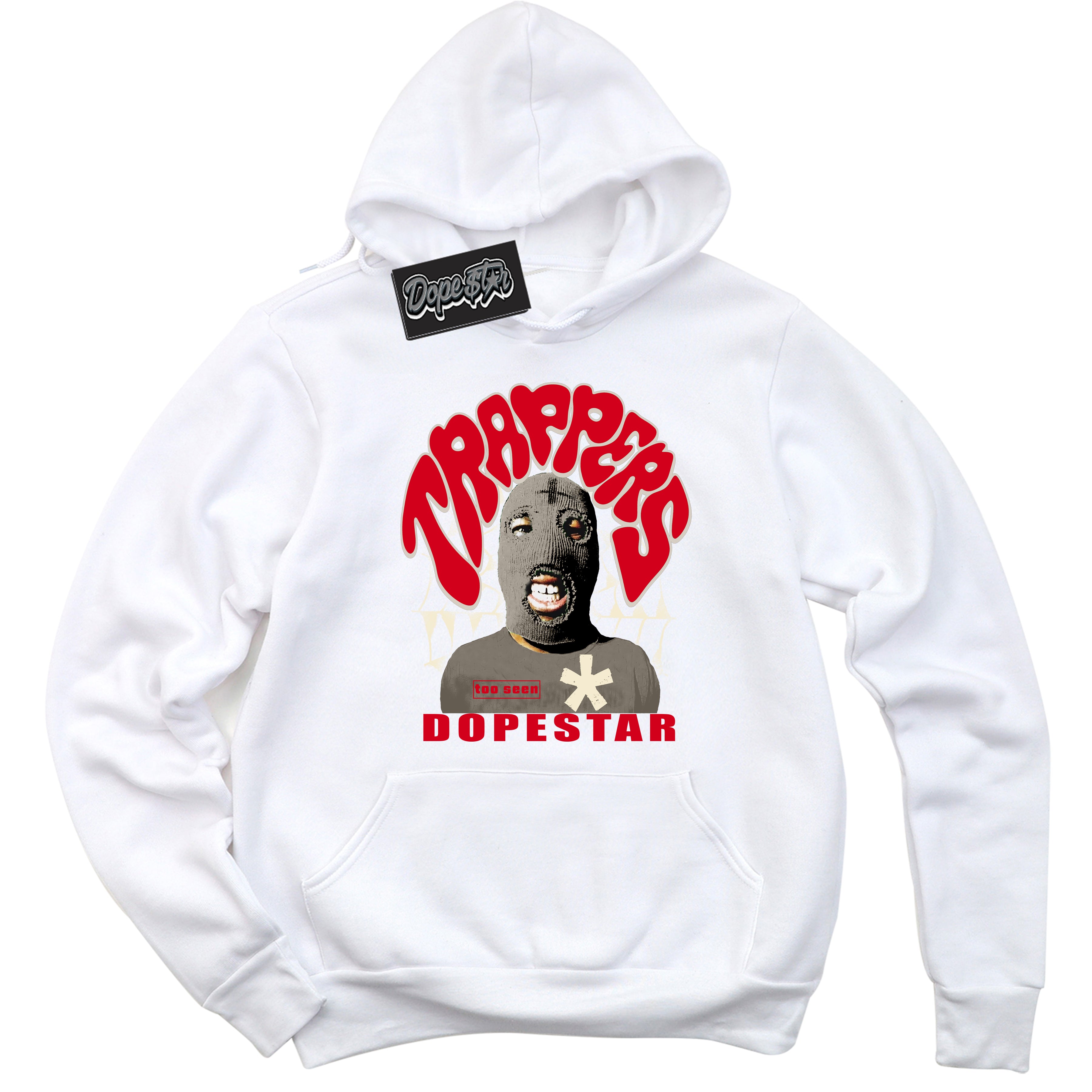 White “Trappers” Hoodie by Dope Star Brand®, styled to match Phantom 1s sneakers