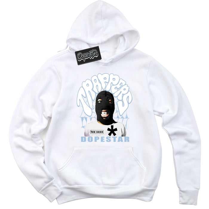 White “Trappers” Hoodie by Dope Star Brand®, styled to match Reverse Panda Dunk sneakers