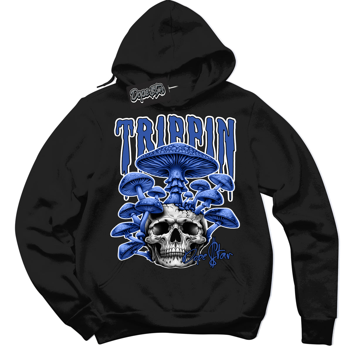 Dunk Low Astronomy Blue 'Trippin' Hoodie – Black Streetwear Sweatshirt | Sneaker Matching Hoodie for Dunk Low Astronomy Blue | Men's & Women's Streetwear Outfit by Sneaker Shirts Outlet.
