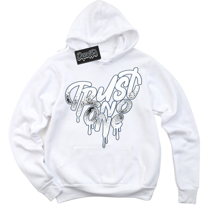 Cool White Hoodie with “ Trust No One Heart ”  design that Perfectly Matches Reverse Oreo 6s Sneakers.