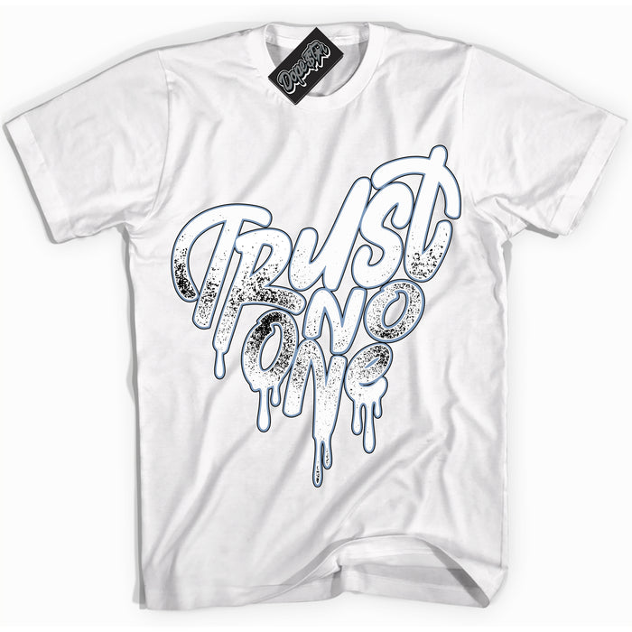 Cool White Shirt with “ Trust No One Heart” design that perfectly matches Reverse Oreo 6s Sneakers.