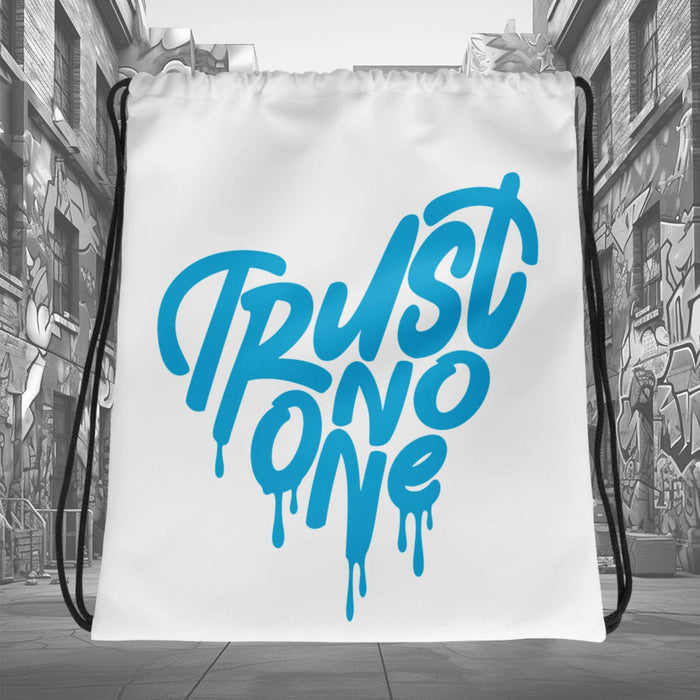 Dunks High Laser Blue Drawstring Bag Trust No One Heart - Sneaker Shirts Outlet