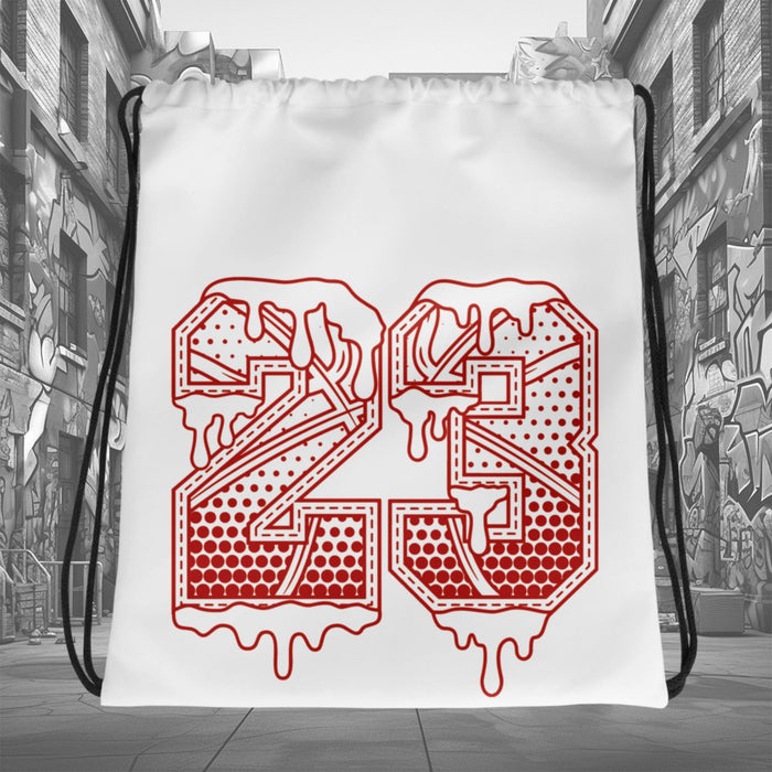 Amazing White 23 Ball Drawstring Bag Air Jordan 11 Cherry photo.