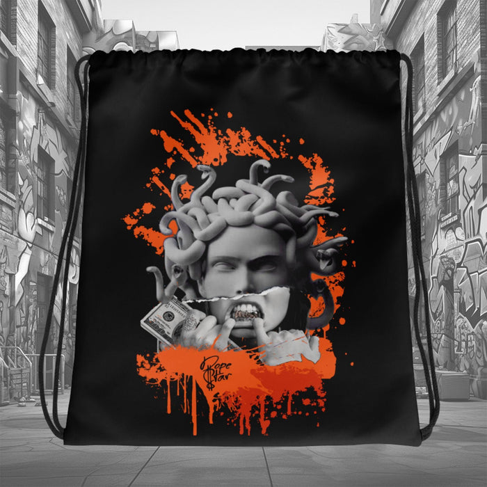 Amazing Black MEDUSA Drawstring Bag Air Jordan 12 Retro WNBA All-Star Brilliant Orange photo.