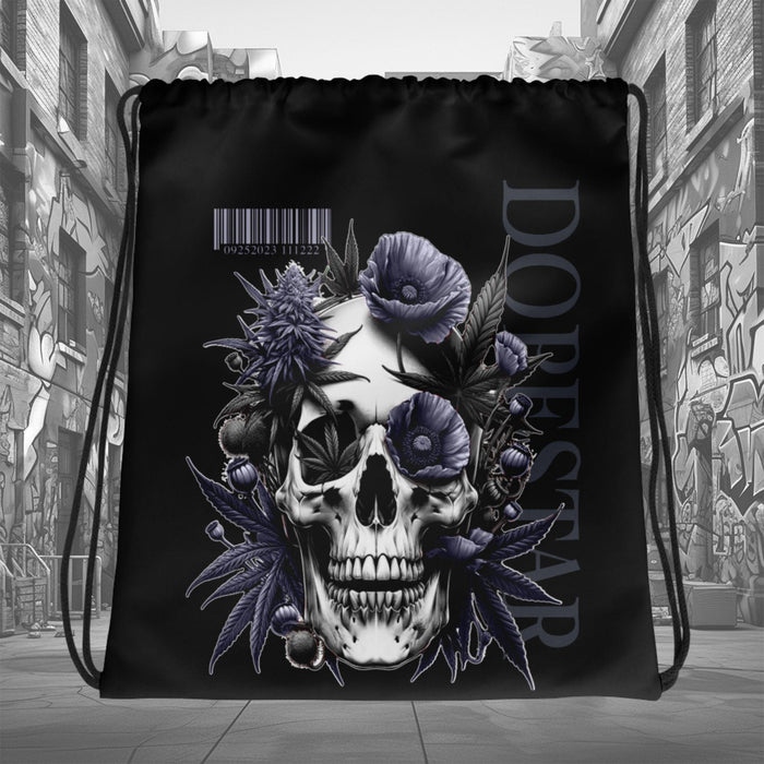 Amazing Black Skull Cannabis Poppies Drawstring Bag Air Jordan 8 Winterized photo.