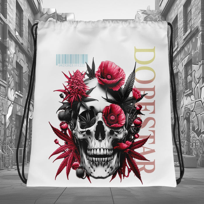 Amazing White Skull Cannabis Poppies Drawstring Bag AIR JORDAN 1 Retro High OG NEXT CHAPTER SPIDER-VERSE photo.