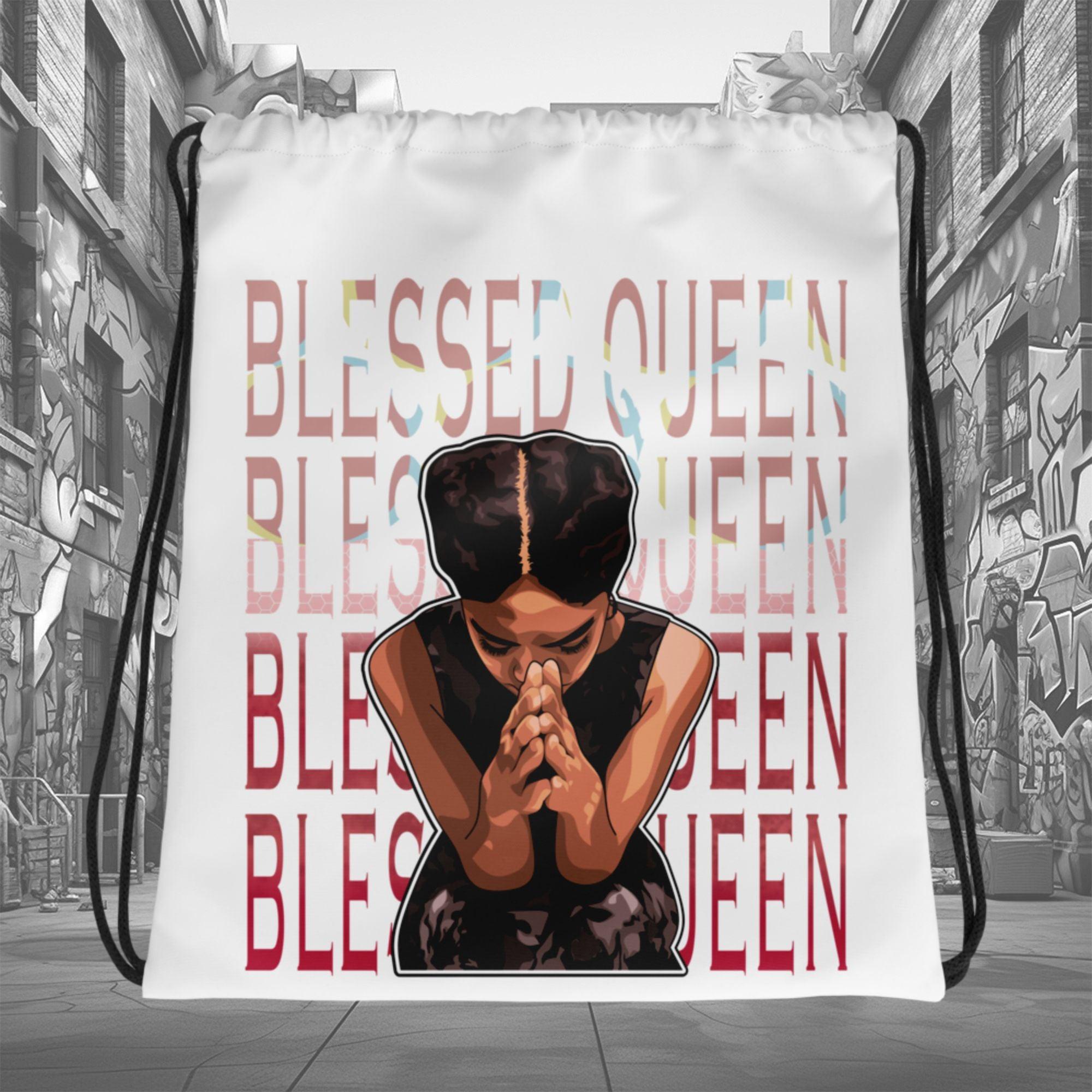 Amazing White Blessed Queen Drawstring Bag AIR JORDAN 1 Retro High OG NEXT CHAPTER SPIDER-VERSE photo.