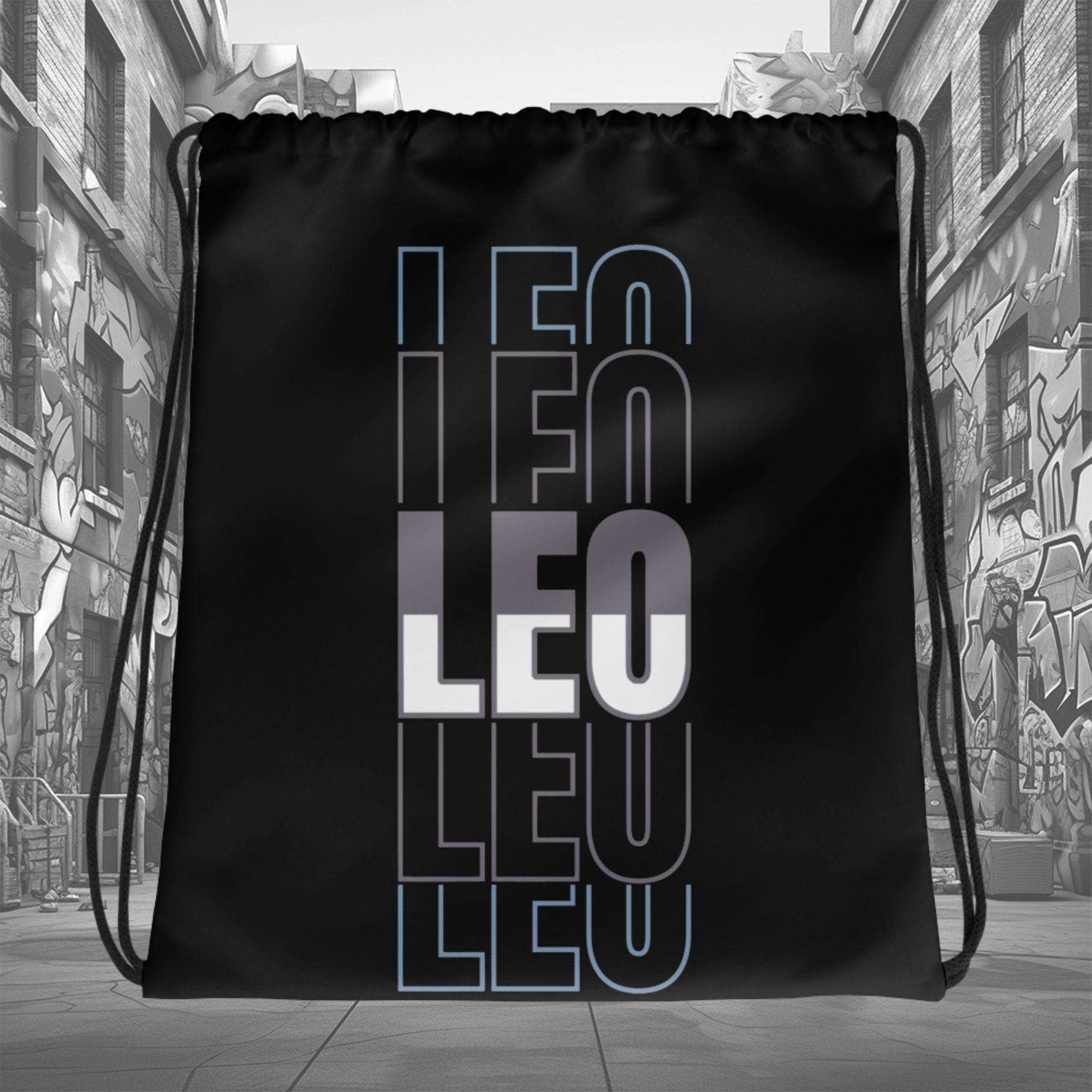 Amazing Black LEO Drawstring Bag Air Jordan 11 Retro Low Cement Grey photo.