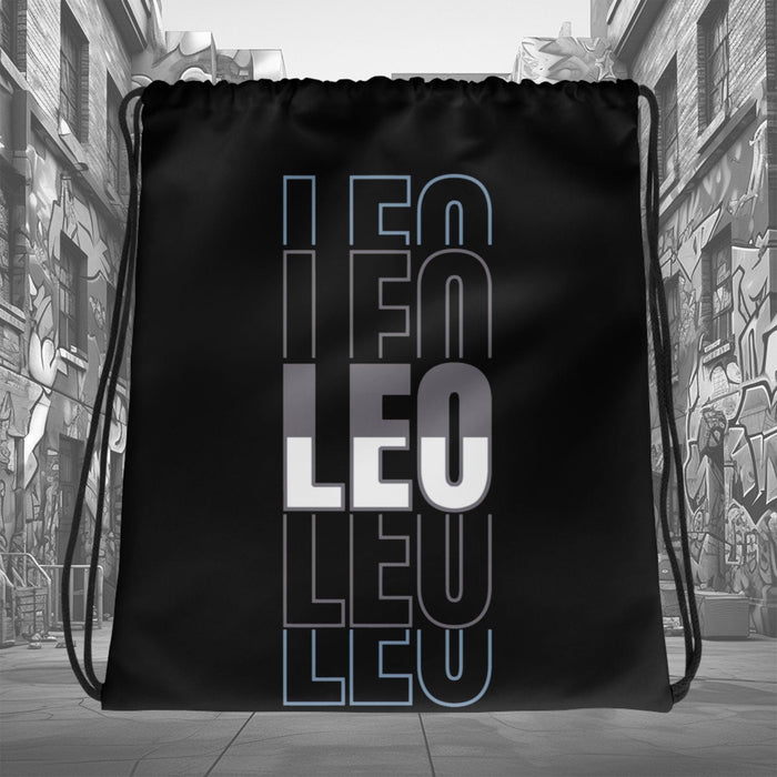 Amazing Black LEO Drawstring Bag Air Jordan 11 Retro Low Cement Grey photo.