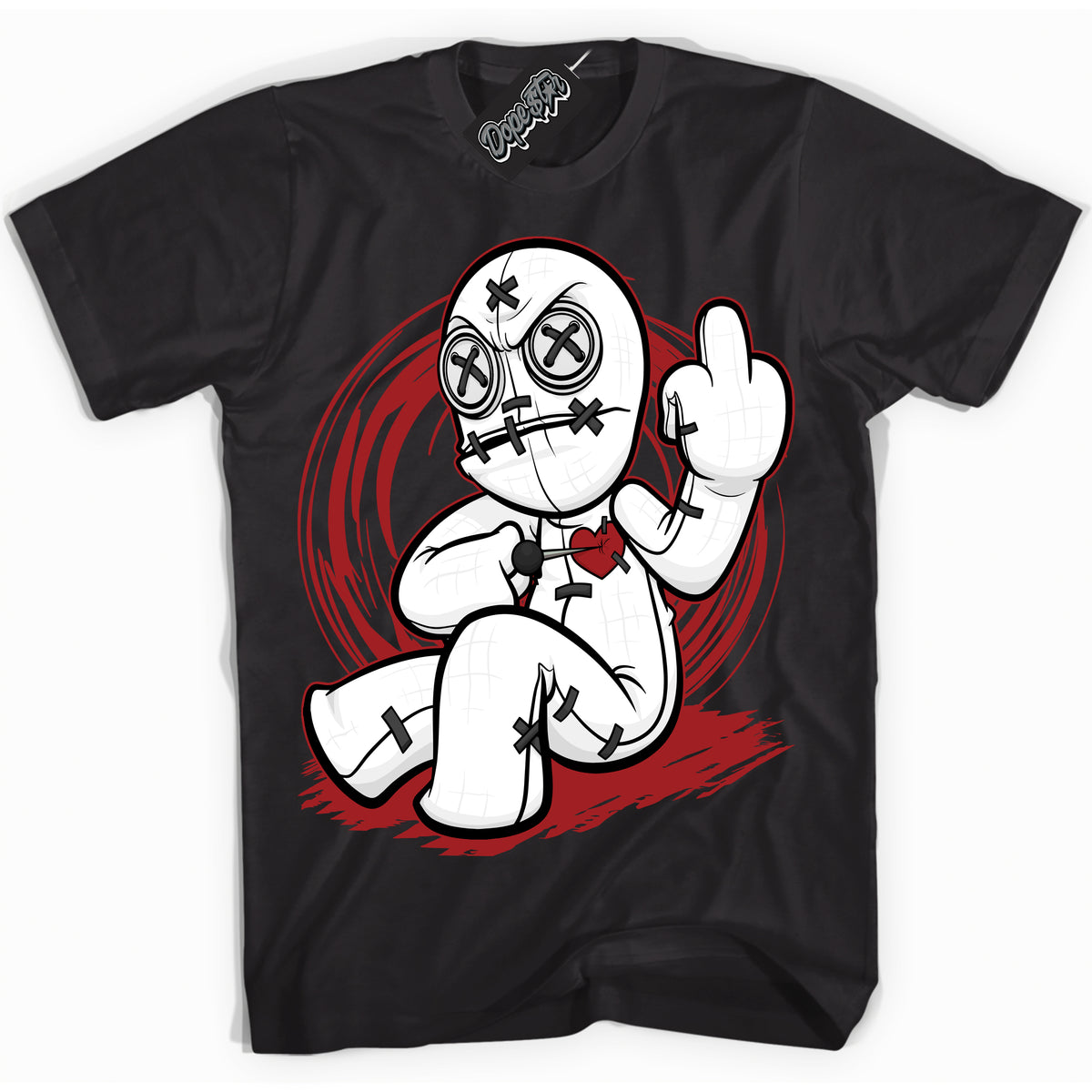 Cool Black graphic tee with “ VooDoo Doll ” print, that perfectly matches Lost And Found 1s sneakers 
