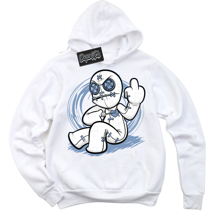 Cool White Hoodie with “ VooDoo Doll ”  design that Perfectly Matches Reverse Oreo 6s Sneakers.