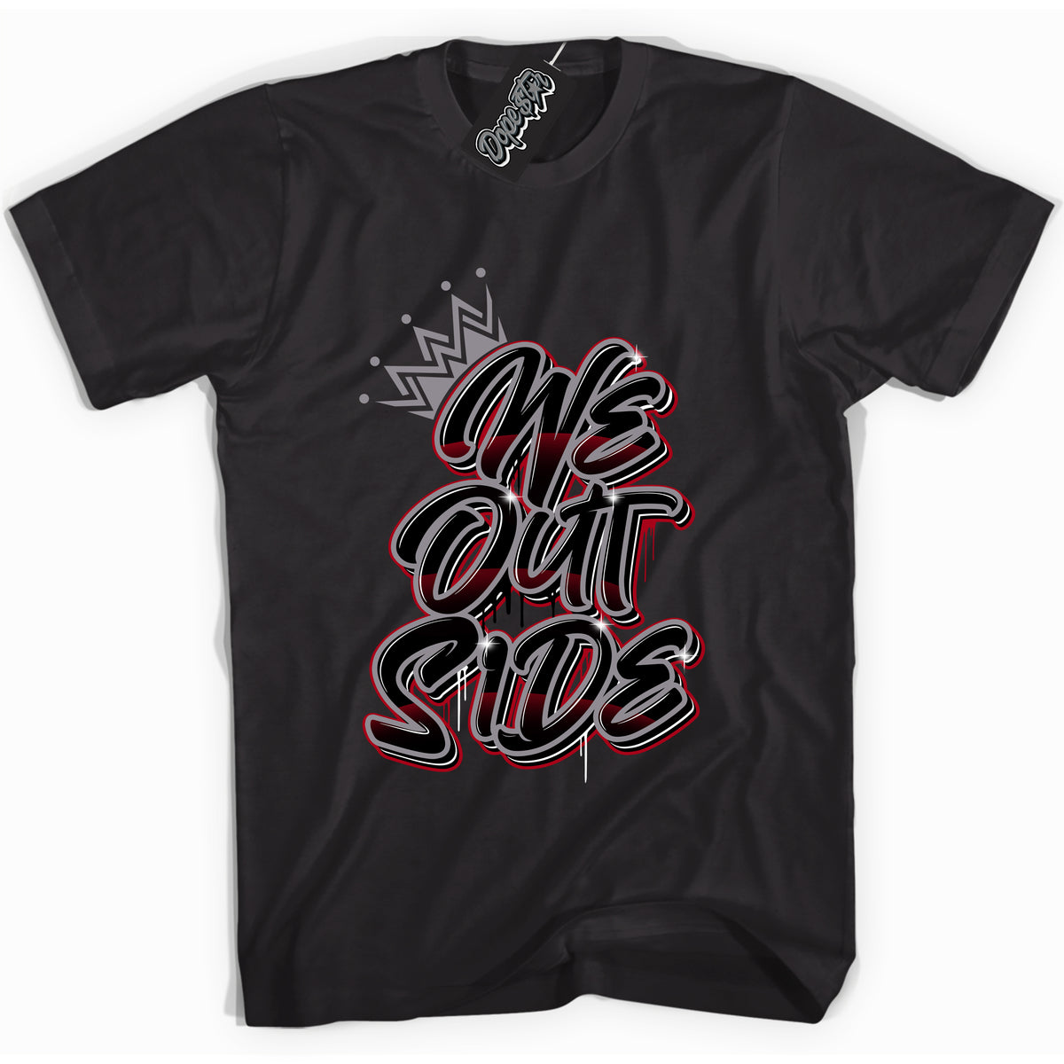 Cool Black Shirt with “ We Outside” design that perfectly matches Bred Reimagined 4s Jordans.
