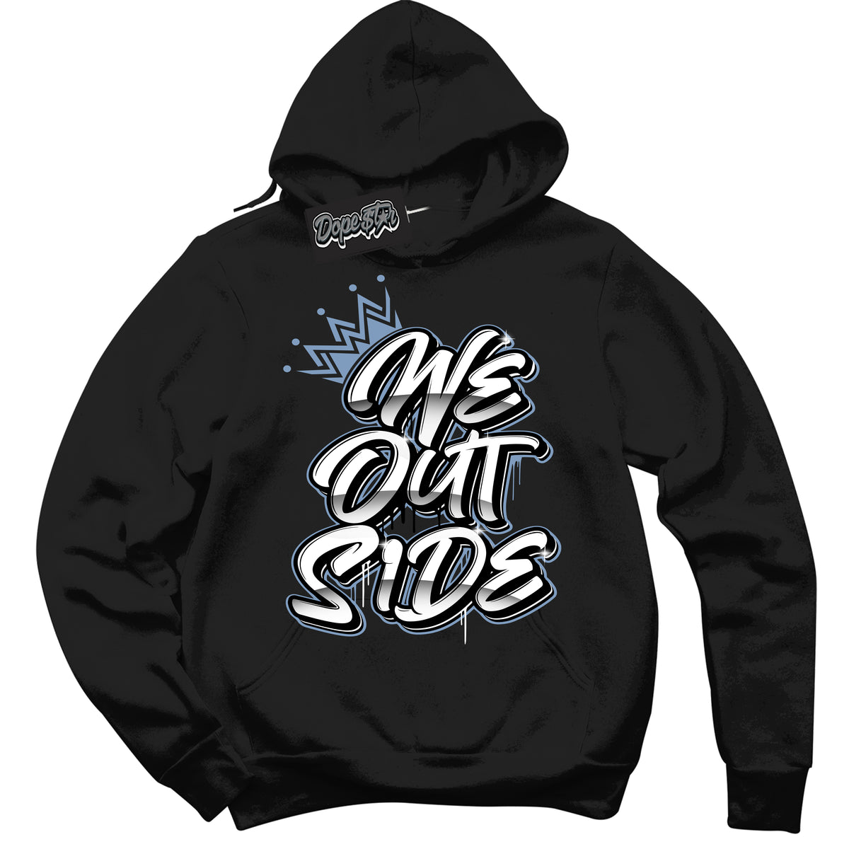 Cool Black Hoodie with “ We Outside ”  design that Perfectly Matches Reverse Oreo 6s Sneakers.
