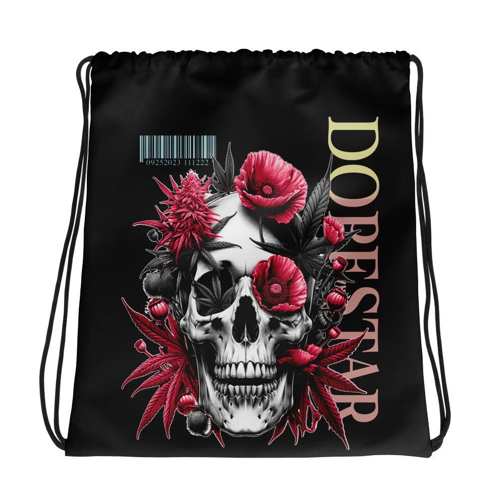 Amazing Black Skull Cannabis Poppies Drawstring Bag AIR JORDAN 1 Retro High OG NEXT CHAPTER SPIDER-VERSE photo.