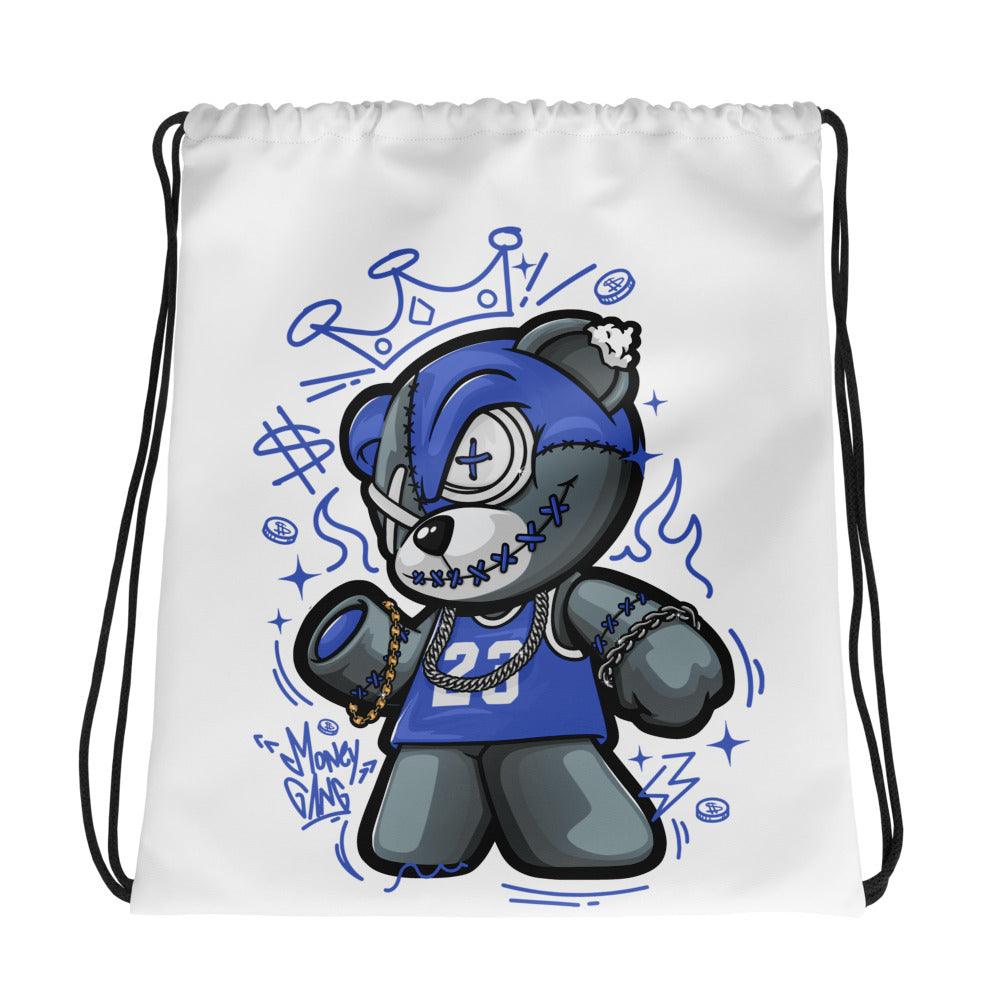Amazing White Money Gang Bear Drawstring Bag Nike Dunk Disrupt 2 Hyper Royal photo.