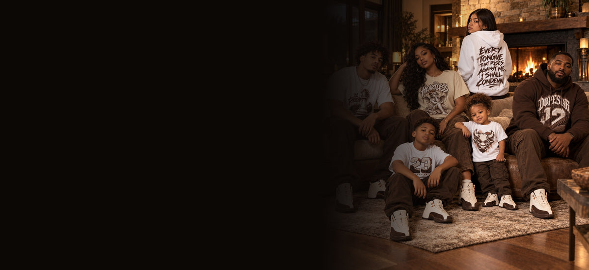 Family in Dope Star Fireside 12s fits by the fireplace